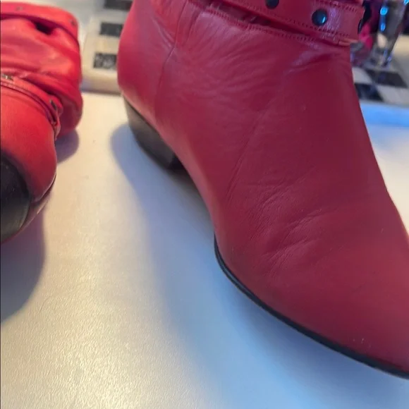 Vintage 1987 Leather Red Slouch Boots - Picture 10 of 13